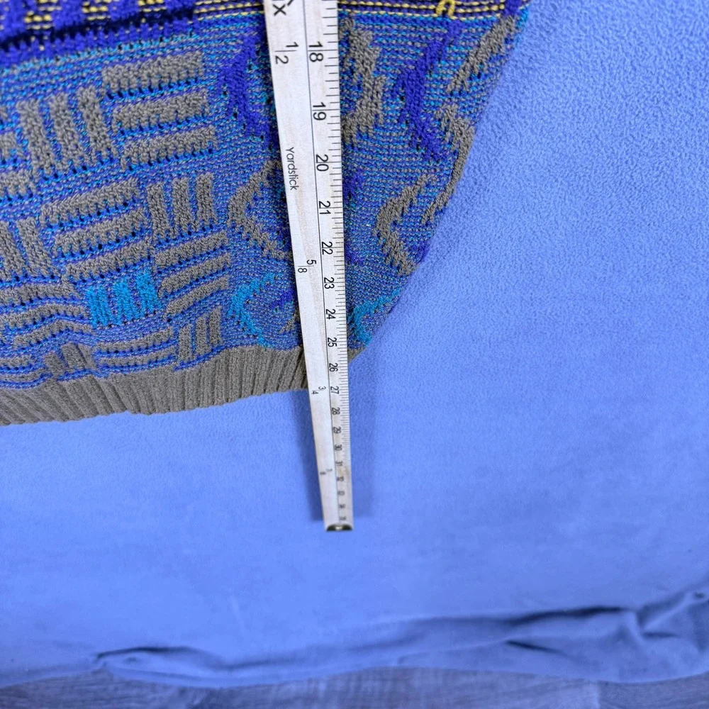 VTG Abstract 3D Chunky Knit Cardigan Mens Large Geometric Coogi Style Grandpa